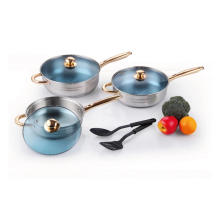 Stainless Steel Cookware Set with Nylon Kitchen Tools